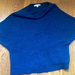 Navy blue with multi-colored speckles sweater
